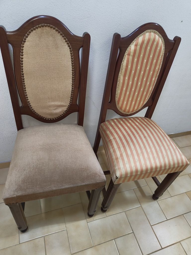 Vendo 2 cadeiras estufadas em tecido
