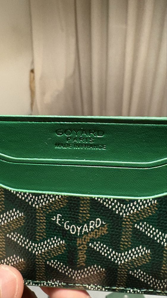 Carteira Goyard Verde Nova na caixa