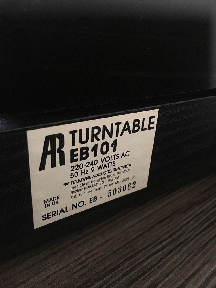gramofon Acoustic Research EB101 made in UK wkladka Glanz audiofilski