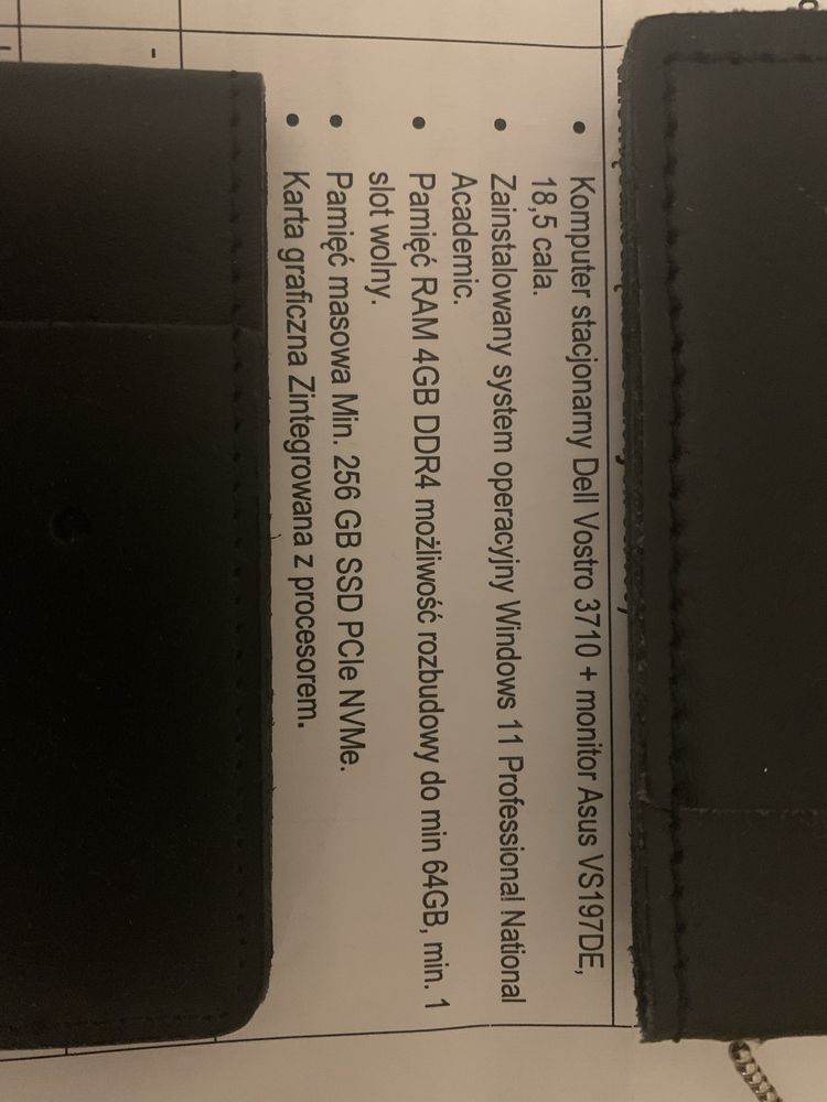 Komputer Dell Vostro 3710 + monitor Asus.