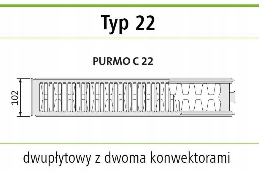 Grzejnik Purmo CV22 600x1000 CV 22 dolny + zawieszenia WYPRZEDAŻ