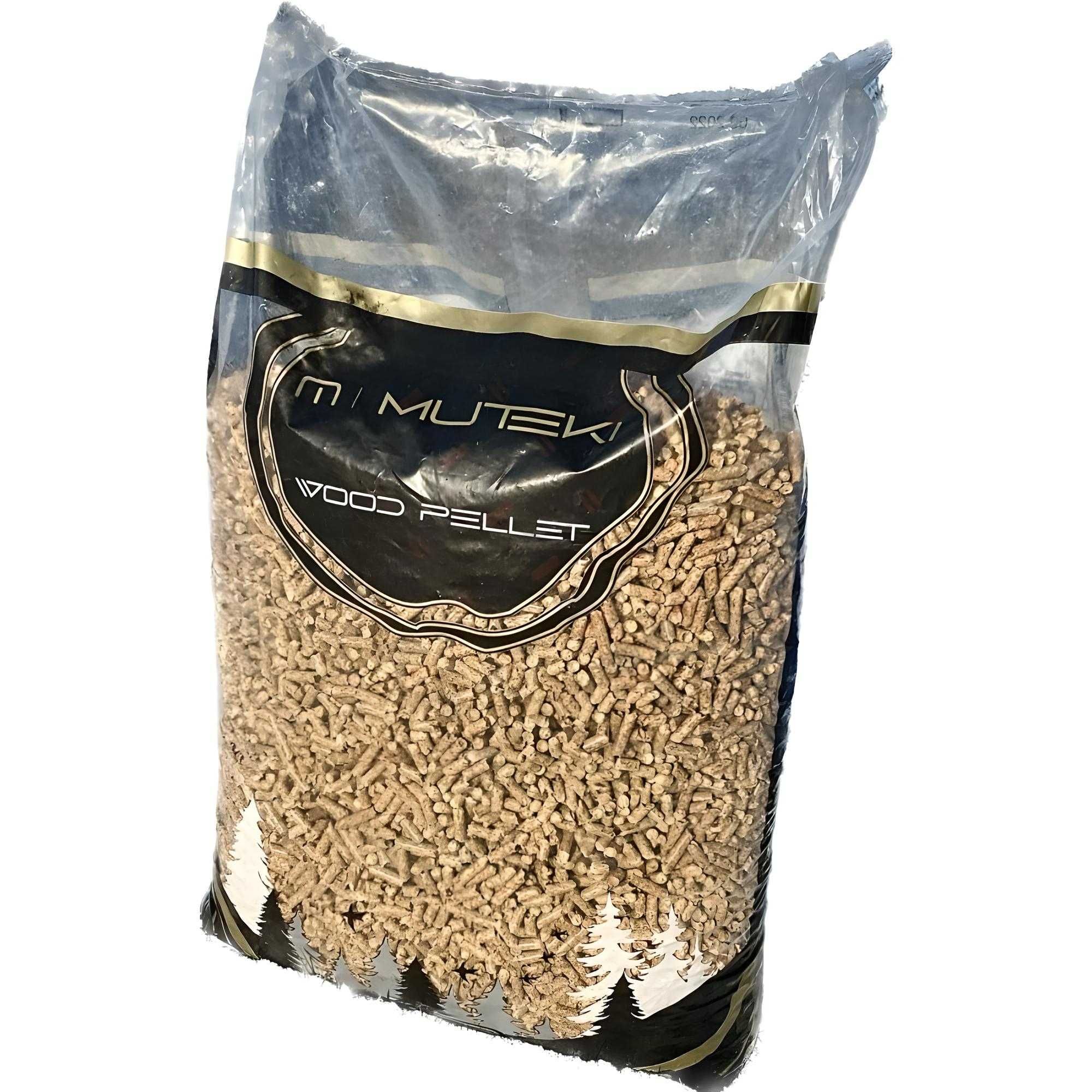 PELLET klasy premium MUTEKI z czystej trociny worki 15kg DINplus