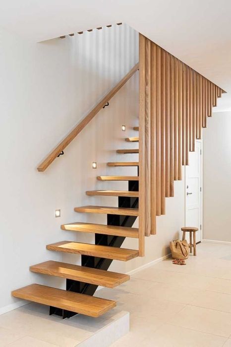 Schody dębowe, konstrukcja stalowa LOFT