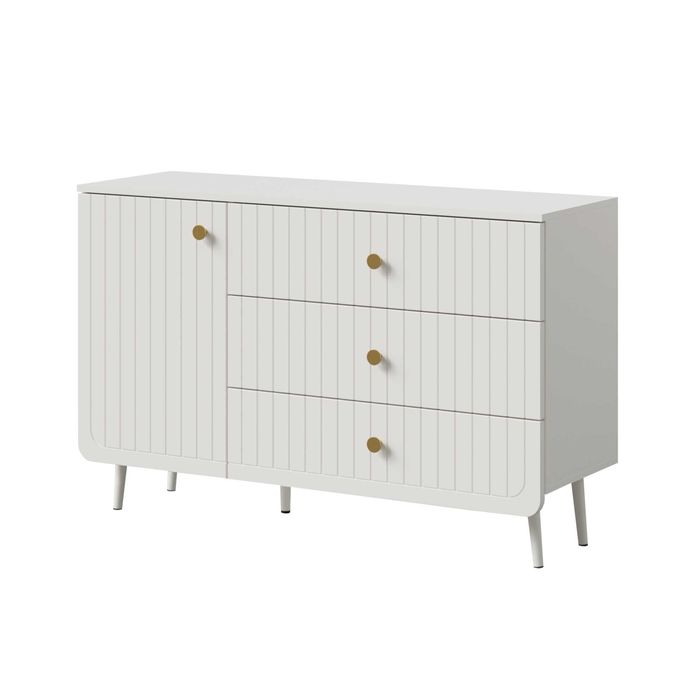 Komoda z szufladami Chloe 120 Biała 2 kolory uchwytów(Darmowa wysyłka)
