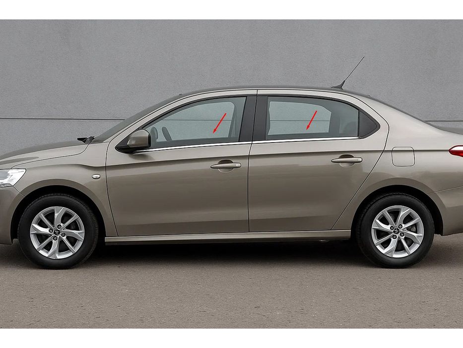 Citroen C-Elysee Нижние молдинги стекол, окантовка окон Carmos