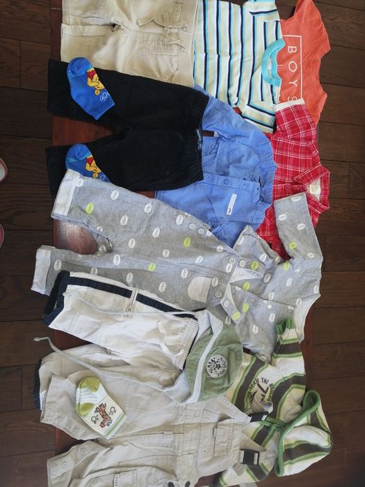 Paka dla chłopaka 0-3-6 m-cy, 56-68, spodnie, koszulki