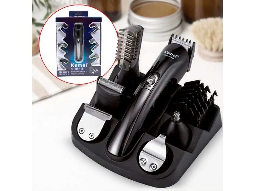Машинка для стрижки волосся Kemei KM-600 акумуляторна з підставкою
