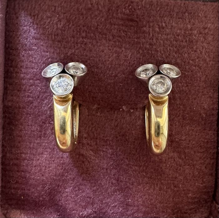 Серьги золотые с бриллиантами 0,52 ct