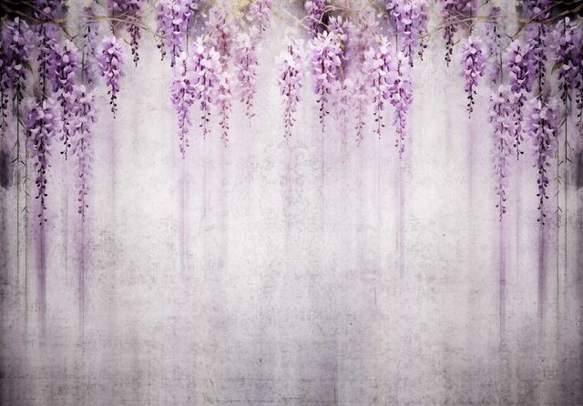 Fototapeta Opadające Fioletowe Purpurowe Kwiaty 3D Twój Rozmiar + KLEJ