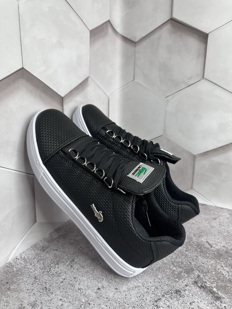 Популярні чоловічі кеди Lacoste Black повсякденні 40-44 рр