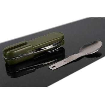 Складной нож с вилкой и ложкой армейский ніж у чохлі набор