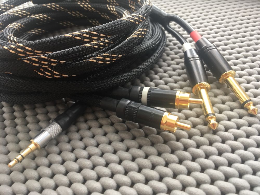 Кабель инсертный 3,5/2RCA,3,5/2Jack(6,3mm)