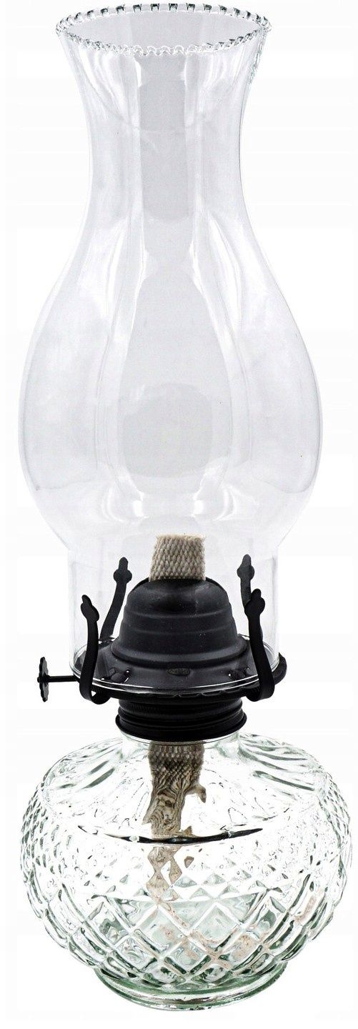 stylowa szklana lampa naftowa z knotem 550ml /34cm
