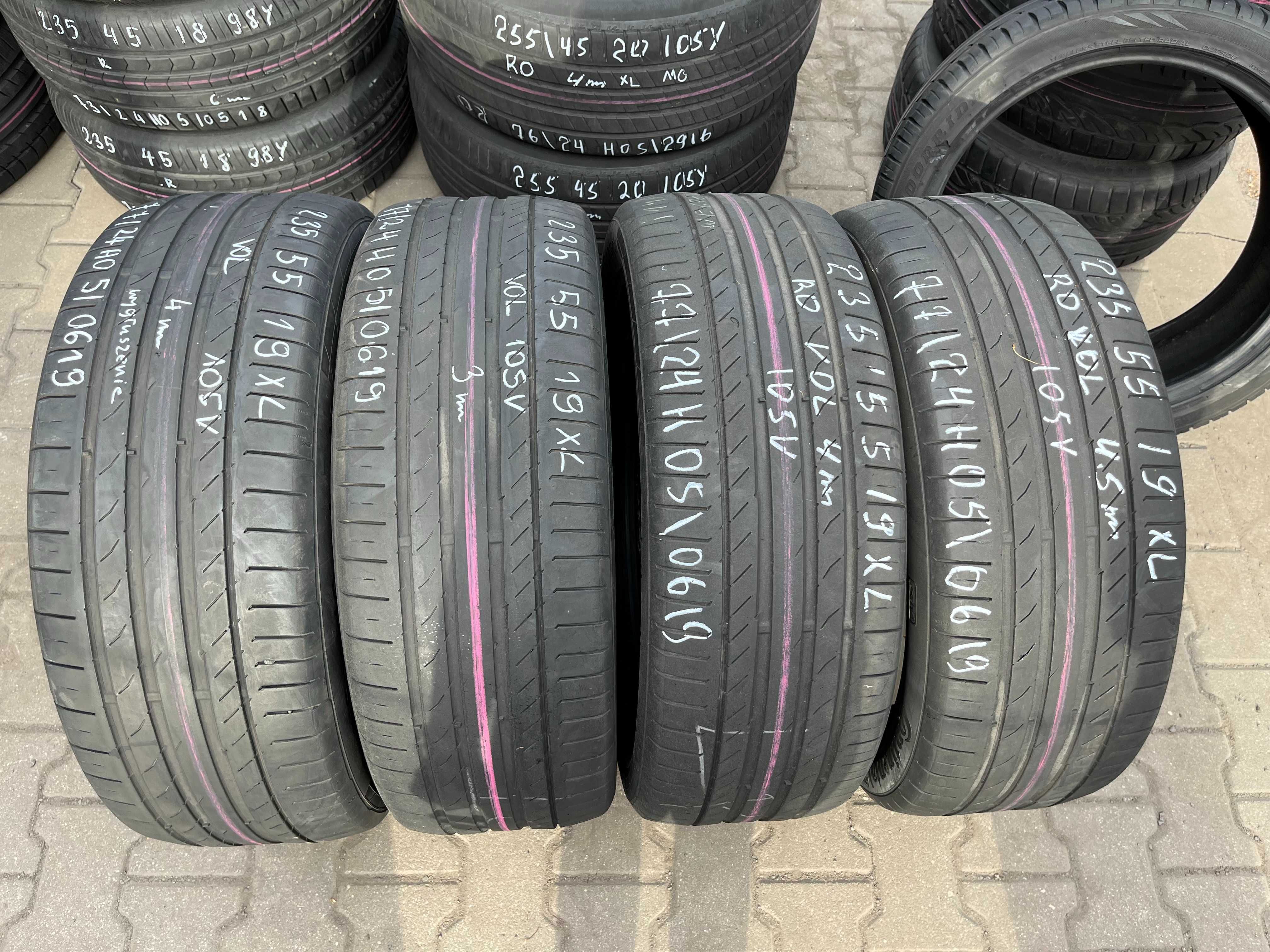 4 opony używane 235/55R19 XL VOL 105V Continental ContiSportContact 5