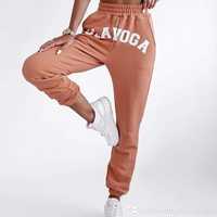 Spodnie dresowe damskie Olavoga Front Print pomarańczowe piaskowe S M