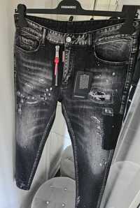Dsquared2 spodnie meskie czarne jeansowe sezon SS24