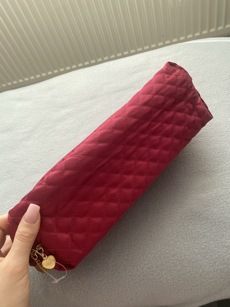 Topchoice nowa bordowa kosmetyczka pojemna nylon