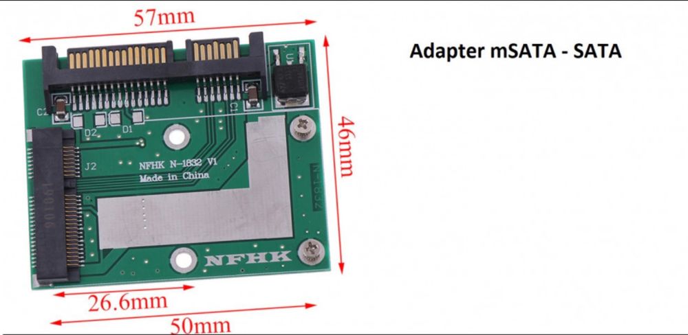 Adapter mSATA Mini SSD z 1.8 cala do 2.5 cala SATA 22-Pin mini V3