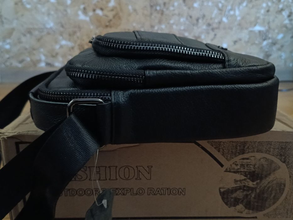 Сумка нового дизайну для чоловіків LAOSHIZI LUOSEN з натуральної шкір