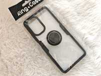 NOWE Etui Ring-Case Futerał z kółkiem XIAOMI POCO F3 czarny przezroczy