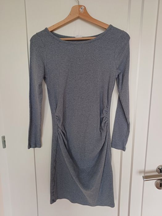 Sukienka ciążowa szara prążkowana z długim rękawem XS Cotton On