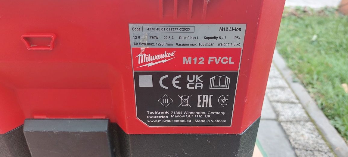Milwaukee odkurzacz M12 FVCL