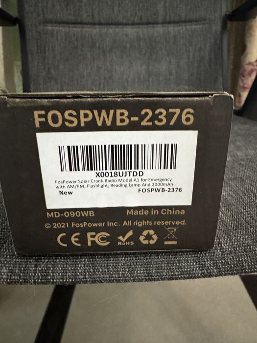 FosPower радіоприймач модель А1 2000 mAh павербанк, ліхтар.