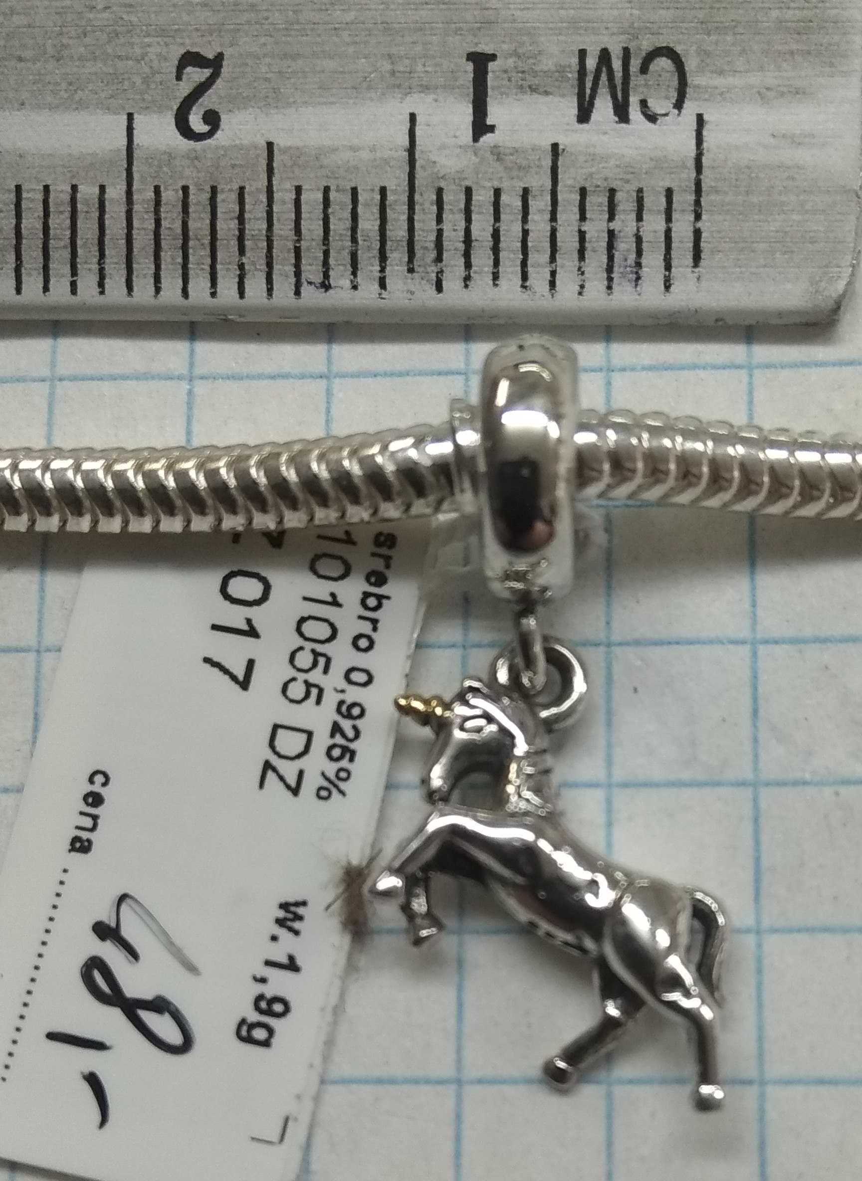 Charms Koń Jednorożec Srebro 925 NOWE