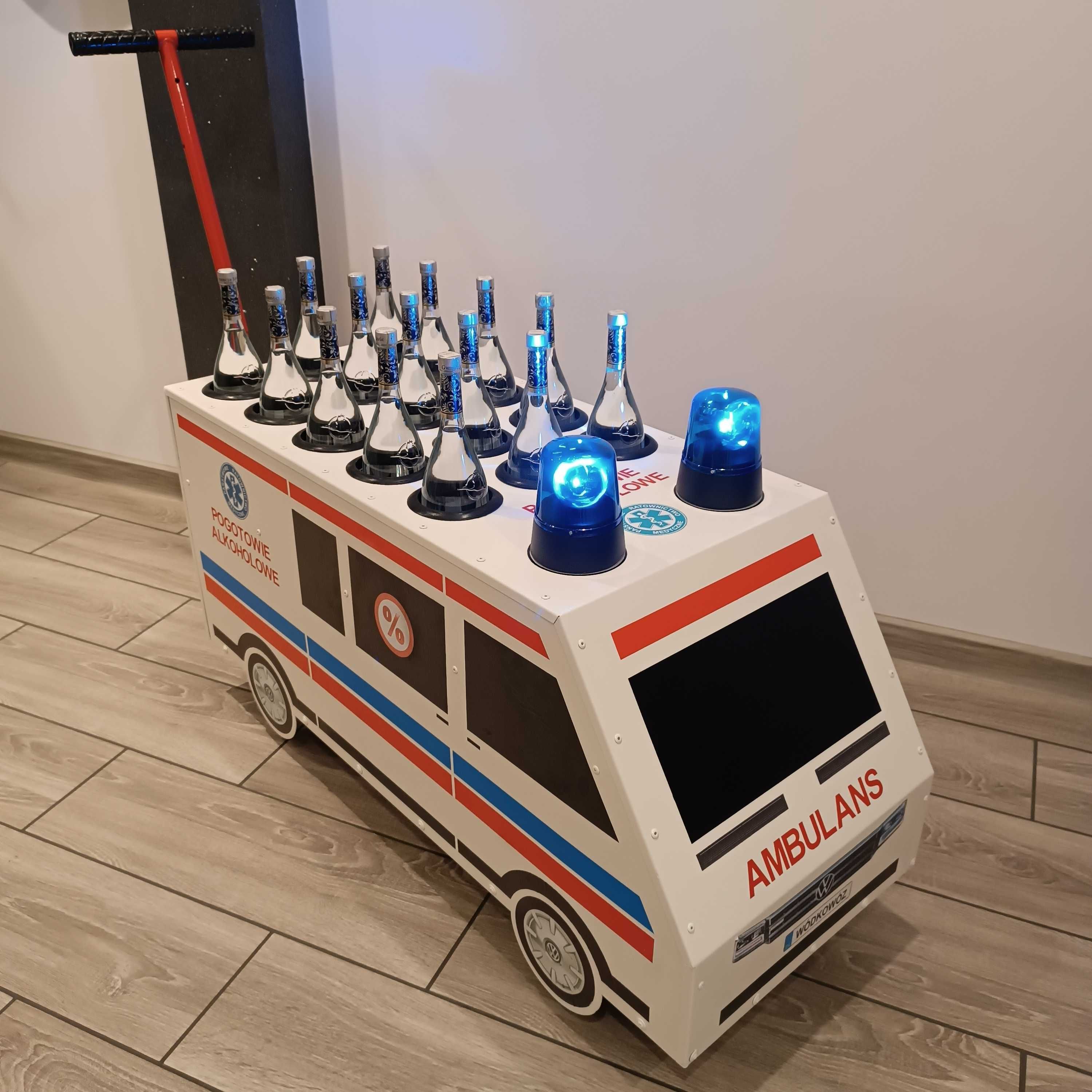 Pogotowie alkoholowe WÓDKOWÓZ wózek na wódkę wesele imprezy Ambulans
