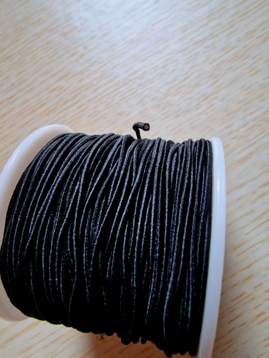 Rolo Fio Preto 1mm Elástico
