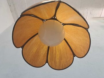 Lampa witrażowa żyrandol płatki kwiatu pomarańczowe szkło