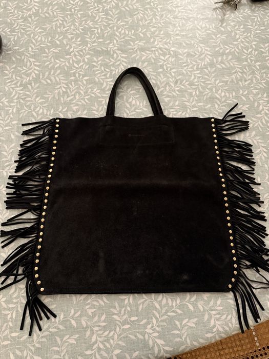 Mala de Marca c/ camurça preta com franjas