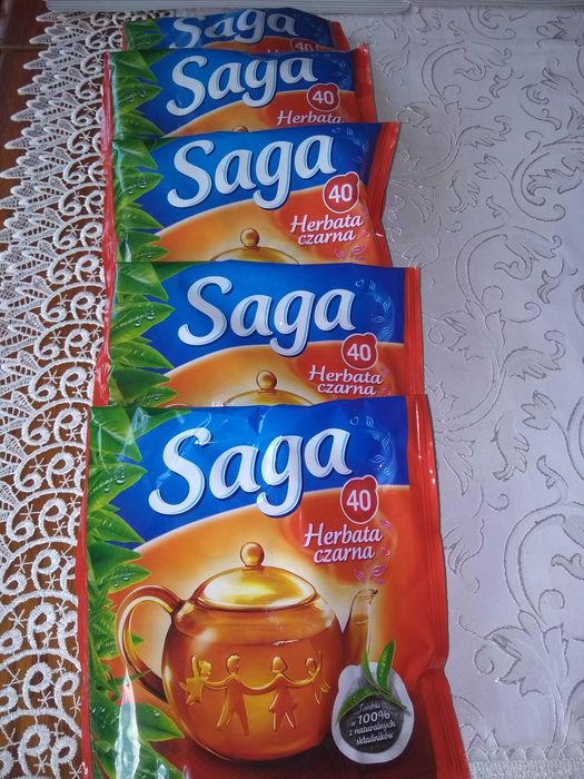 Super okazja!Zestaw 5 paczek herbaty SAGA za 25zł