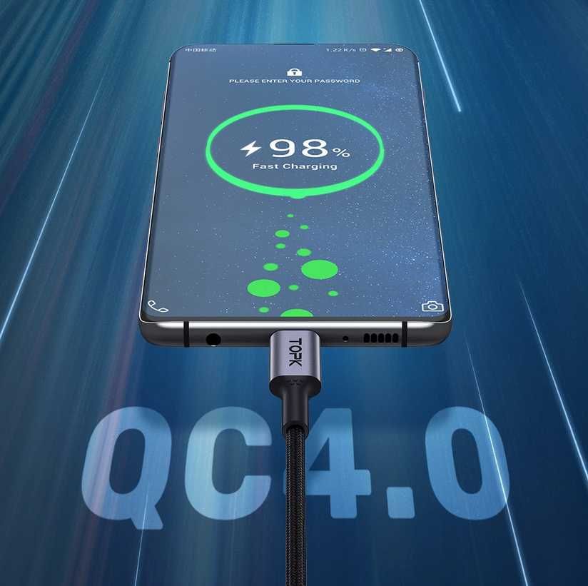 Kabel USB C - USB typ C 100W 5A Quick Charge 4.0PD 2 metry