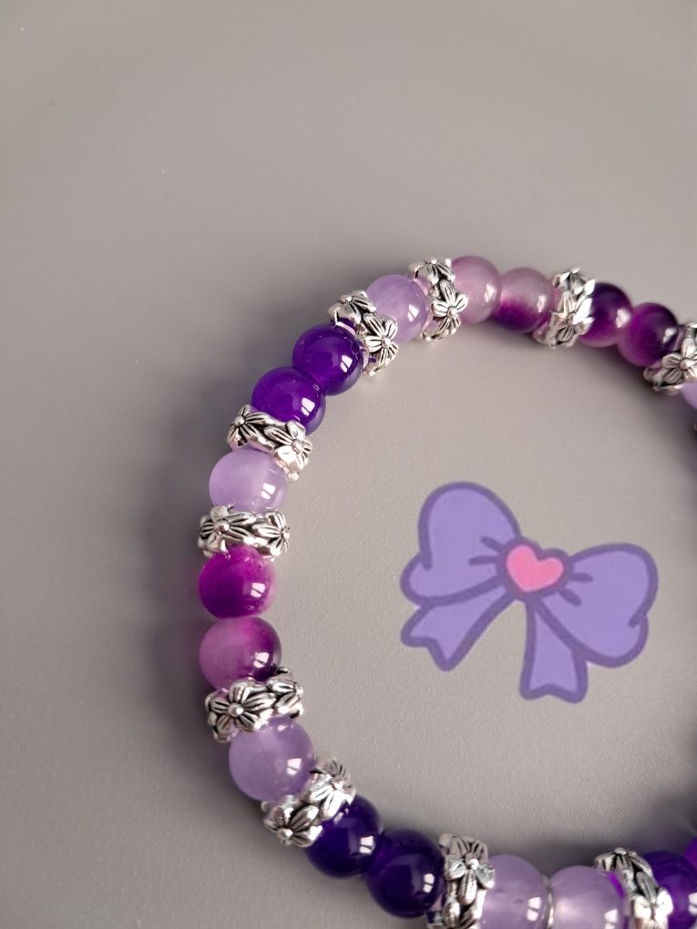 Fioletowa Kuromi bransoletka handmade