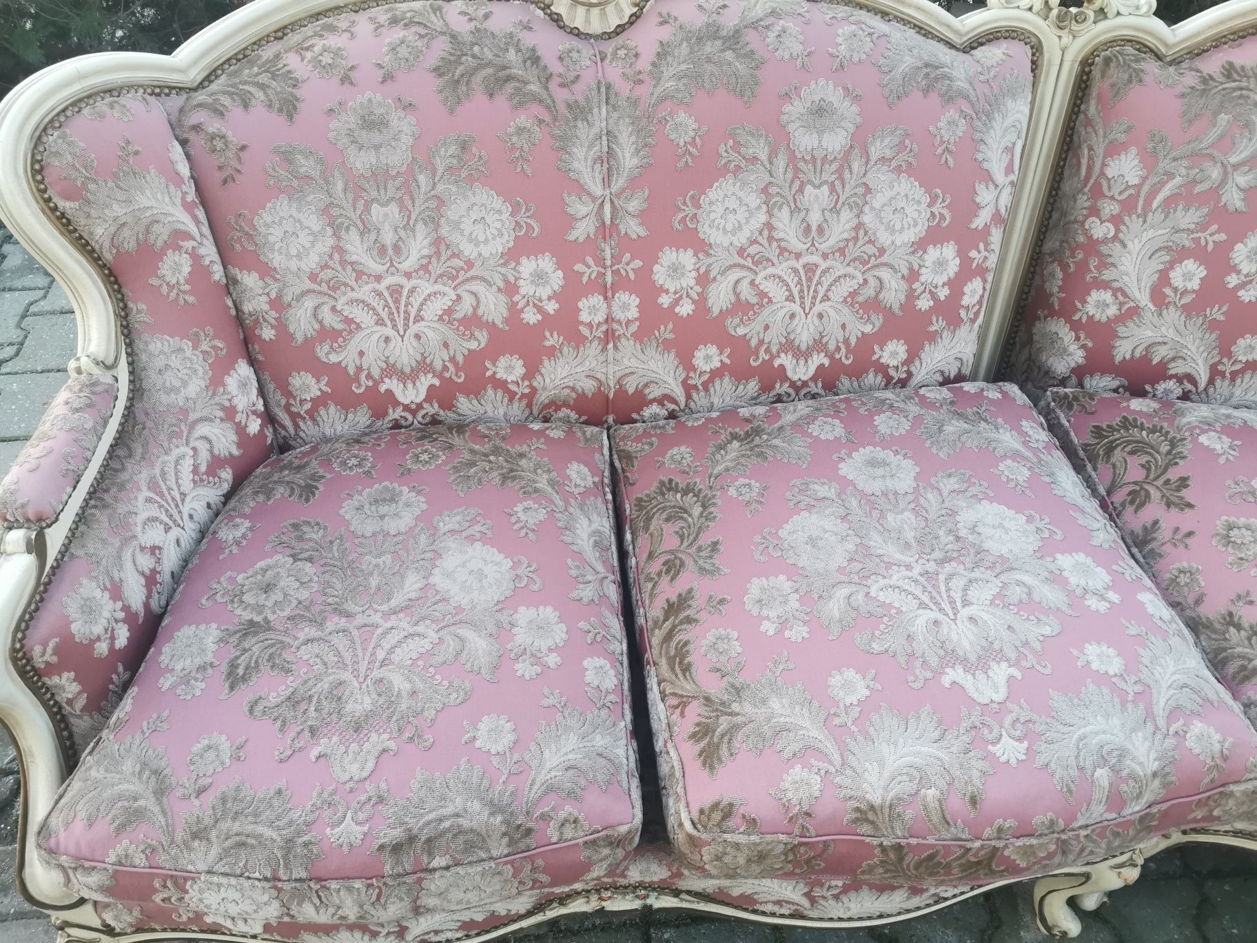 Okazja, pałacowa narożna sofa w stylu barokowym