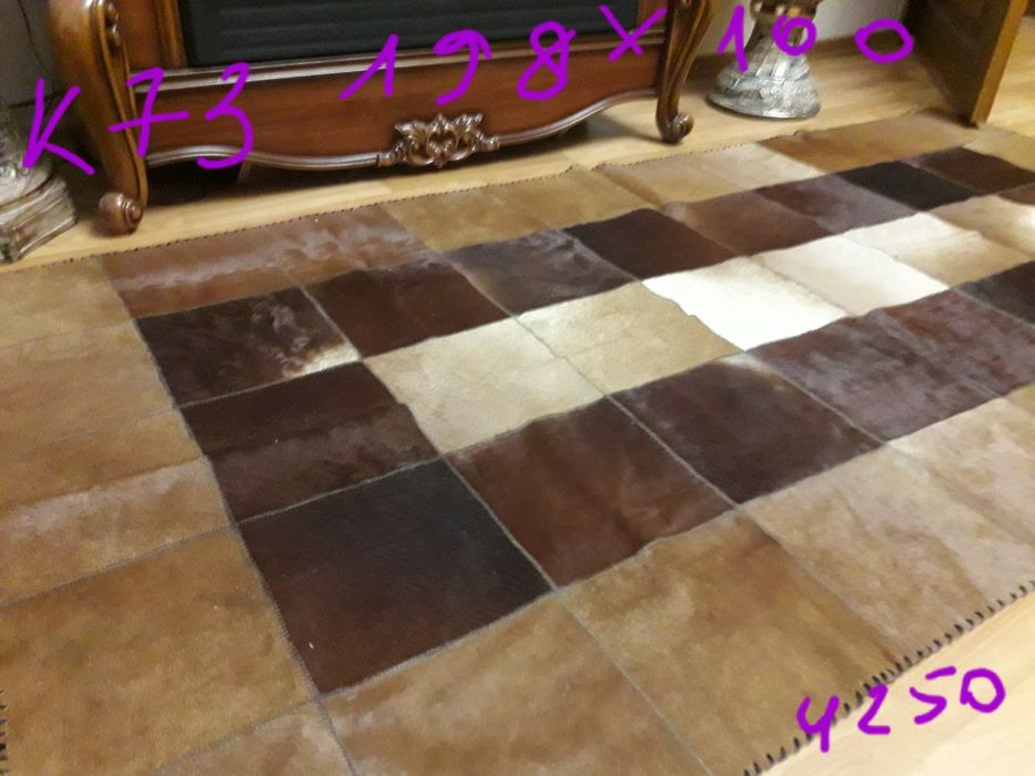 Кожаный ковёр ручной работы