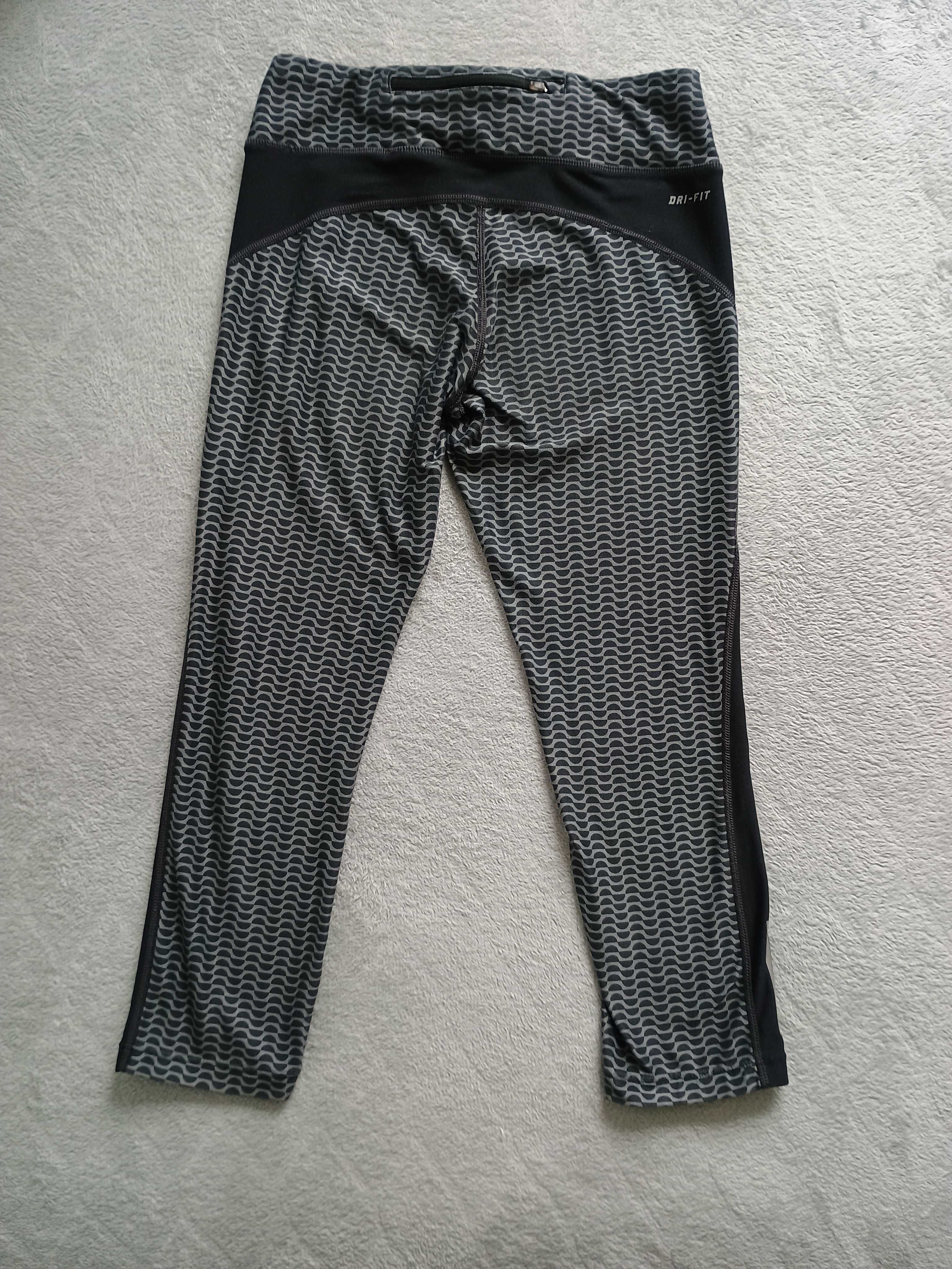Damskie legginsy 3/4 Nike Dri-Fit - szare, rozmiar S