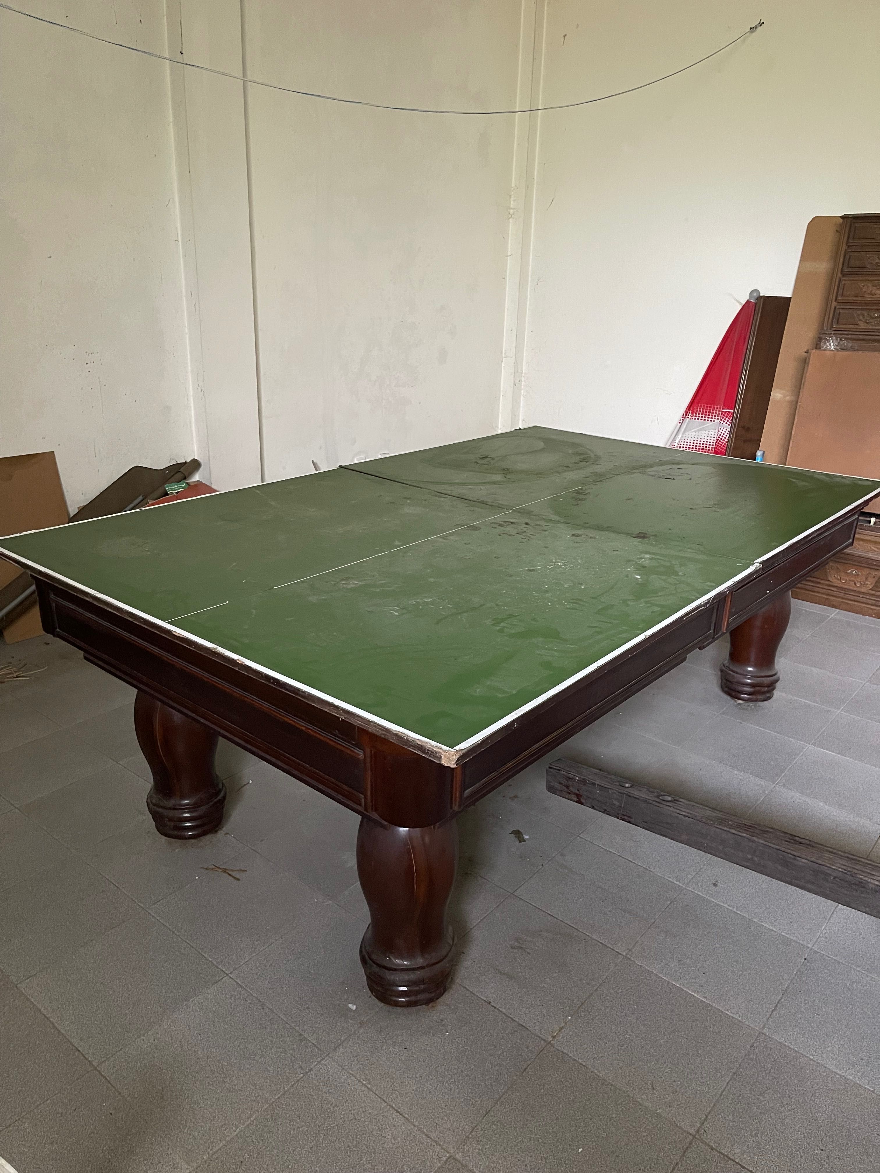 Bilhar com tábua de ping pong