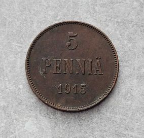 418) FINLANDIA - 5 Pennia - 1915 r.