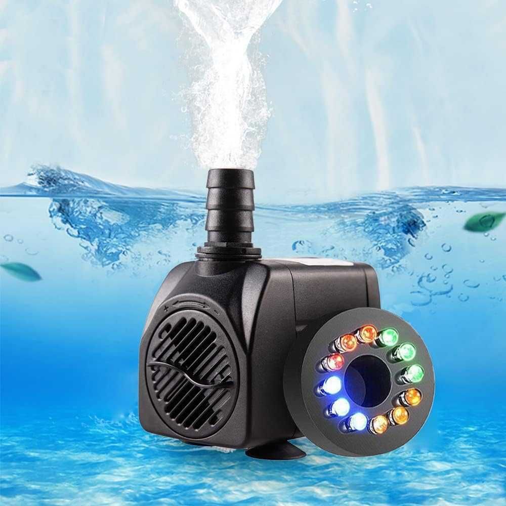 Pompa do stawu akwarium  12LED 10W 600L/H