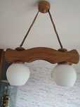 Lampa drewniana dwa klosze