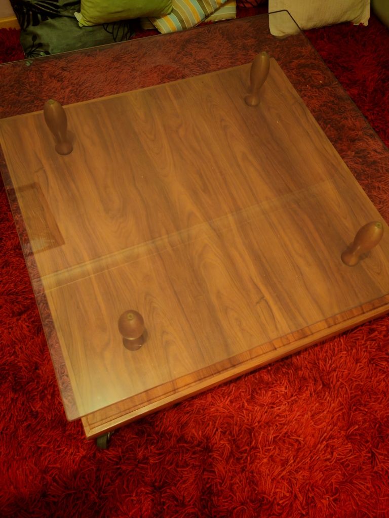Mesa de centro madeira/vidro
