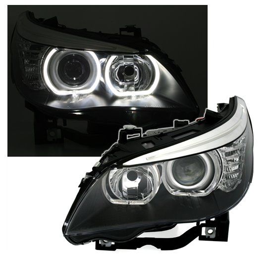 Reflektory Lampy BMW E60 E61 04-07 BIAŁE RINGI LED