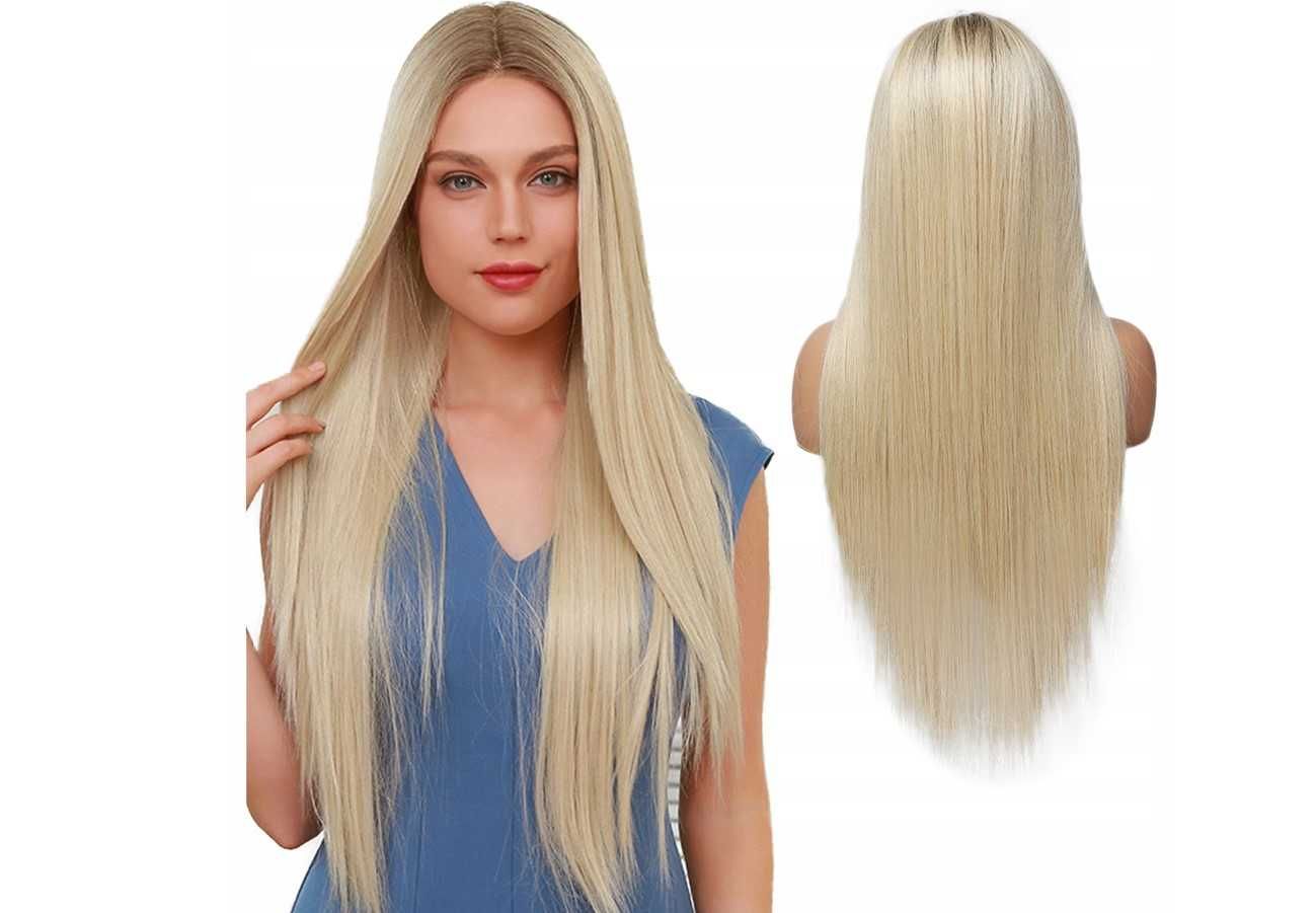 Peruka długie włosy blond jak naturalne lace front