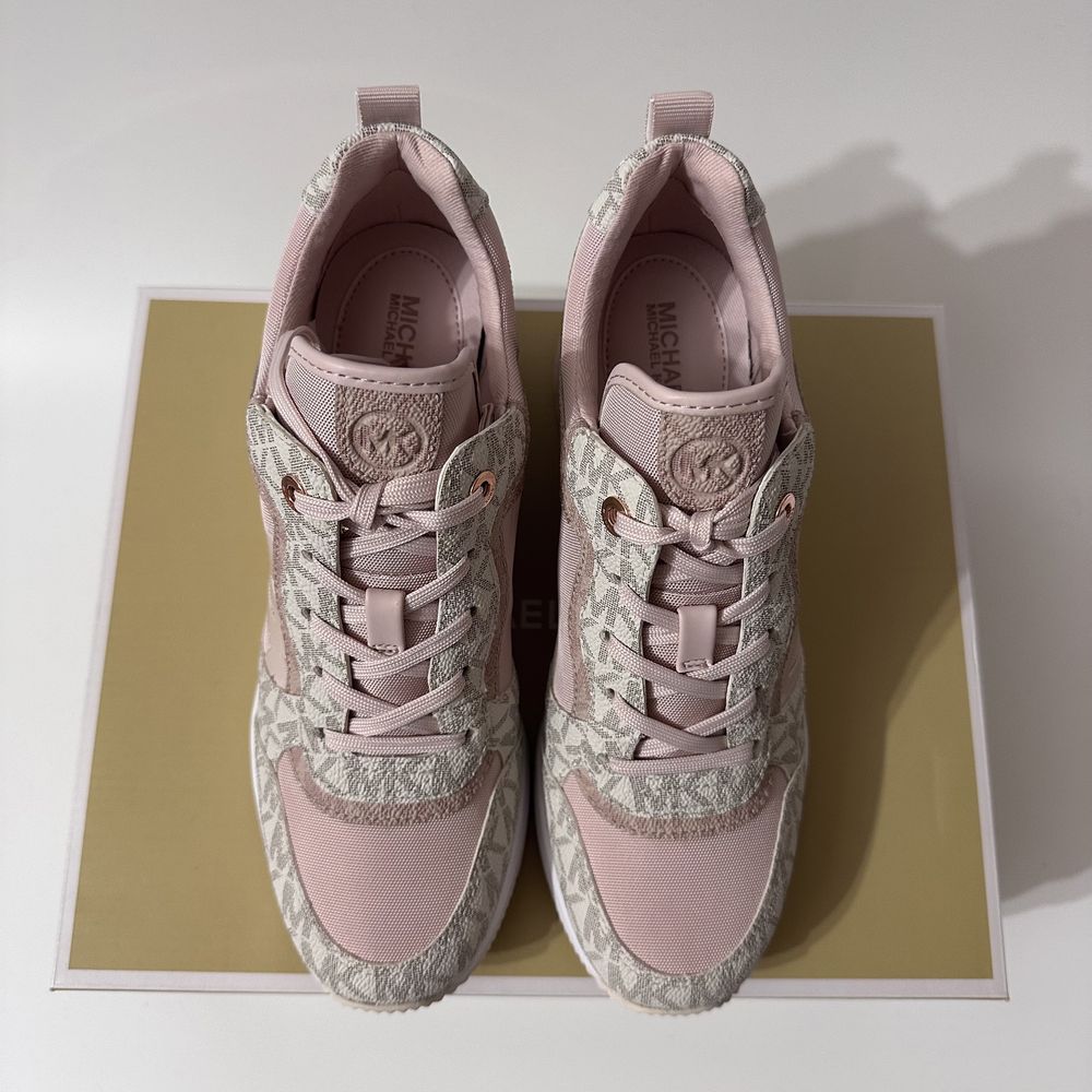 Nowe Sneakersy na koturnie Michael Kors Crista Trainer 38