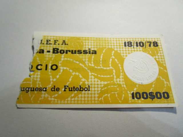 bilhetes benfica competições europeais anos 60 -70