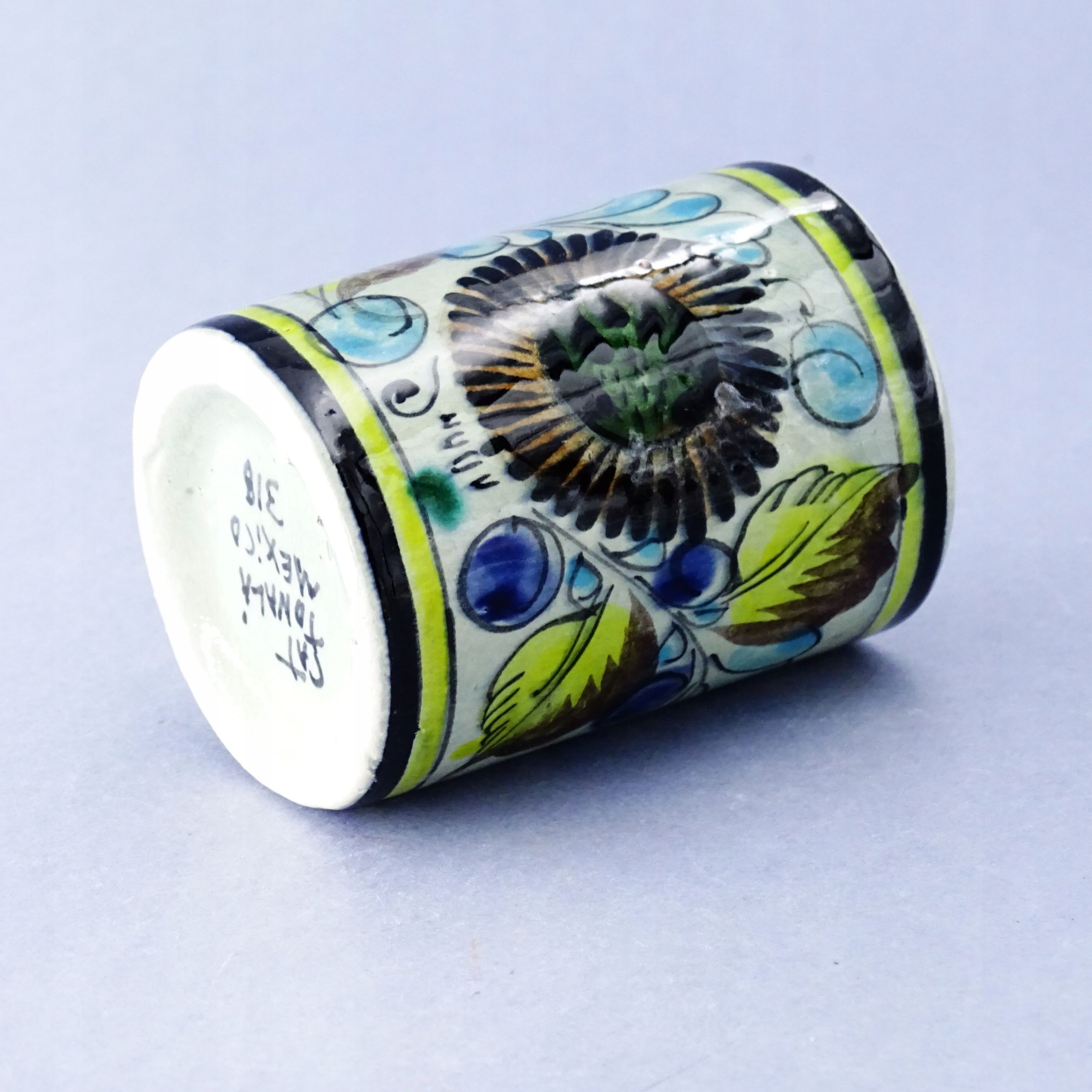 meksyk ręcznie malwoany pojemnik kubek podstawka ceramiczna