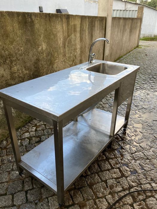 Bancada c/ pia Industrial - Aço Inoxidável