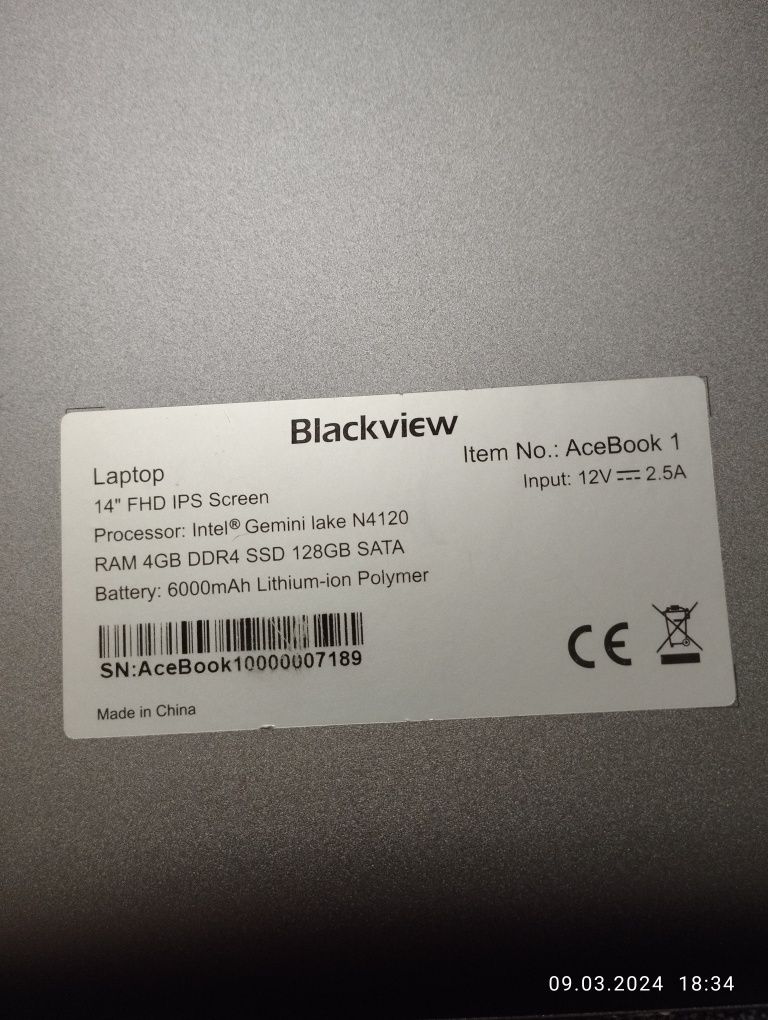 Продам laptop Blackview AceBook 1